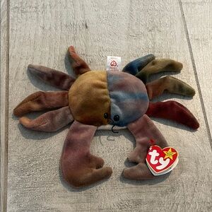 Ty Beanie Baby Multicolor Crab Plush Toy - Soft Kids Toy RARE WITH ERRORS!